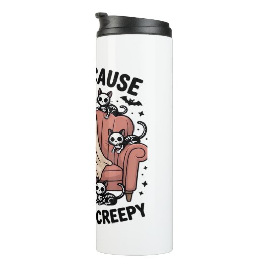 Katzen, weil die Leute gruselig witzig Geisterhadi Thermosbecher (Nach rechts gedreht)