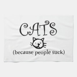 Katzen, weil Menschen sind zum Kotzen Geschirrtuch