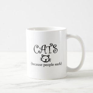 Katzen, weil Menschen sind zum Kotzen Kaffeetasse