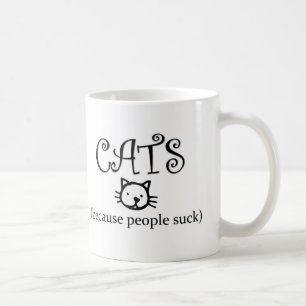 Katzen, weil Menschen sind zum Kotzen Kaffeetasse