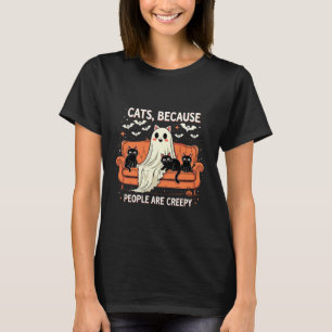 Katzen, weil Menschen unheimlich lustig Halloween T-Shirt