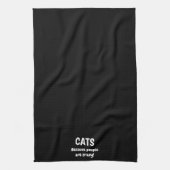 Katzen, weil Menschen verrückt sind Geschirrtuch (Vertikal)