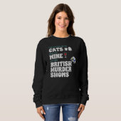 Katzen, Wein und britischer Murder Shows T - Shirt (Vorne ganz)