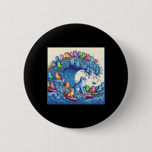 Katzen wellen auf Kamala Funny Cat Lady 1 Button