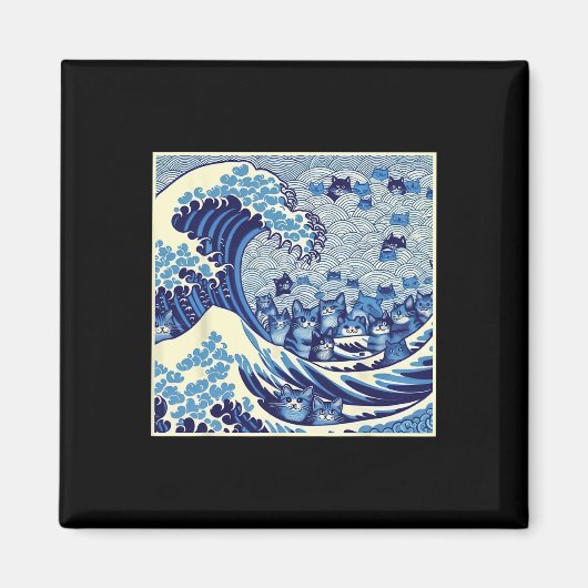 Katzen wellen nach Kamala Funny Cat Lady Magnet (Vorne)