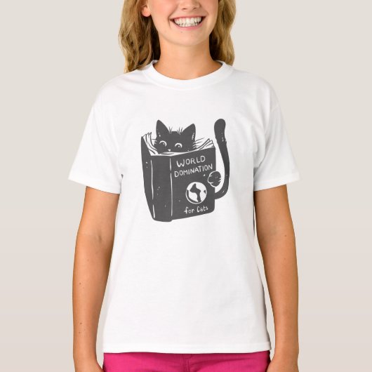 Katzen Weltherrschaft für Katzen - Rücken Farbe T-Shirt (Vorderseite)