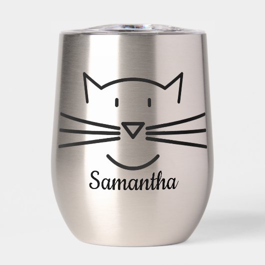 Katzen Whiskers Design Thermal Wine Tumbler (Vorderseite)