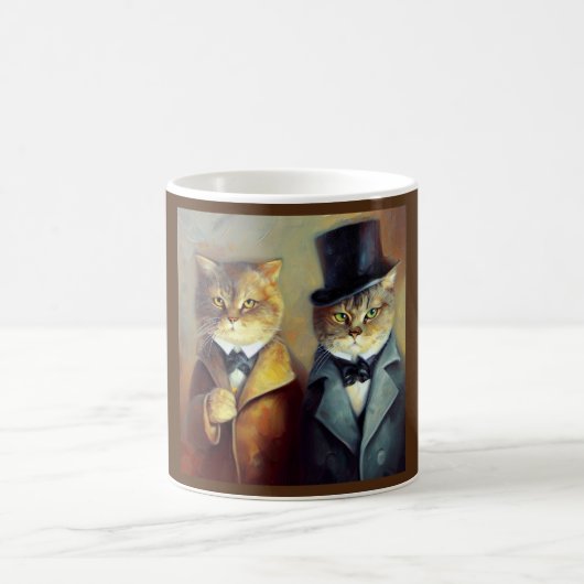 Katzen wie Holmes und Watson Kaffeetasse (Mittel)