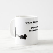 Katzen willkommen Leute, die sich ein Zitat von lu Kaffeetasse (Vorderseite Links)