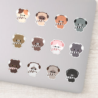 Katzen Winter Herbst Weihnachten Aufkleber