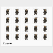 Katzen-Witcher – mittelalterlicher Fantasy-Krieger Quadratischer Aufkleber (Blatt)