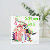 Katzen wollen gerade, um Spaß-Weihnachtskarte zu Dankeskarte (Stehend Vorderseite)