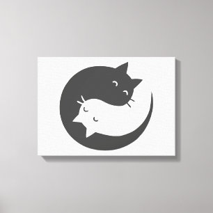 Katzen Yin und Yang mandala - Wählen Sie Hintergru Leinwanddruck