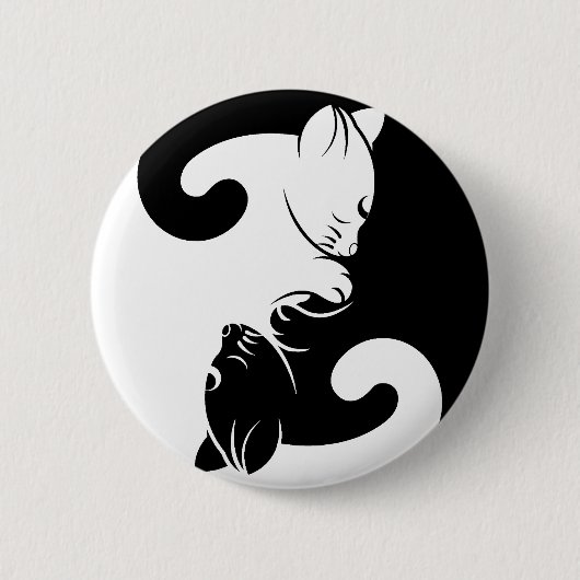 Katzen yin Yang Button (Vorderseite)