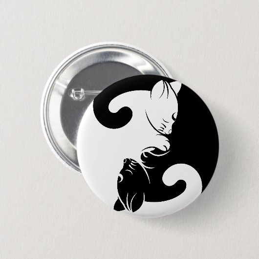 Katzen yin Yang Button (Vorne & Hinten)