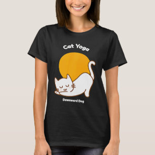Katzen-Yoga-Downward-Dog-Kitzy-Humor-Katzenkind-Wo T-Shirt