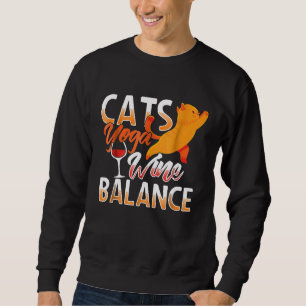 Katzen Yoga Gleichgewicht lustige Frauen Männer T- Sweatshirt