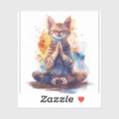 Katzen-Yoga-Meister Aufkleber (Blatt)