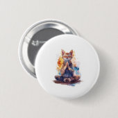 Katzen-Yoga-Meister Button (Vorne & Hinten)
