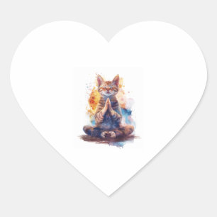 Katzen-Yoga-Meister Herz-Aufkleber