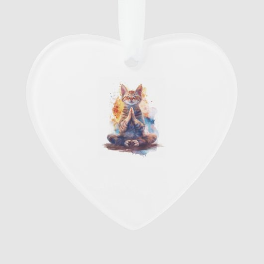 Katzen-Yoga-Meister Ornament (Vorderseite)