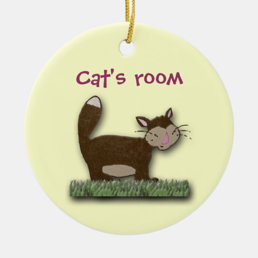 Katzen-Zimmer Keramikornament (Vorne)