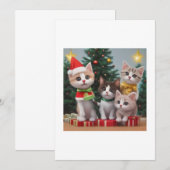 Katzen zu Weihnachten Einladung (Vorne/Hinten)