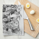 Katzen zu Weihnachten Louis Wain Geschirrtuch (Viertel Falte)