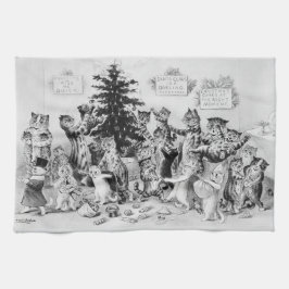 Katzen zu Weihnachten Louis Wain Geschirrtuch