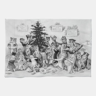 Katzen zu Weihnachten Louis Wain Geschirrtuch