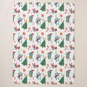 Katzen zu Weihnachten Whimsical-Muster Sherpadecke