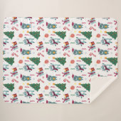 Katzen zu Weihnachten Whimsisches Muster Sherpadecke (Vorderseite (Horizontal))