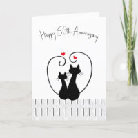 Katzen zum 50. Jahrestag mit Herz