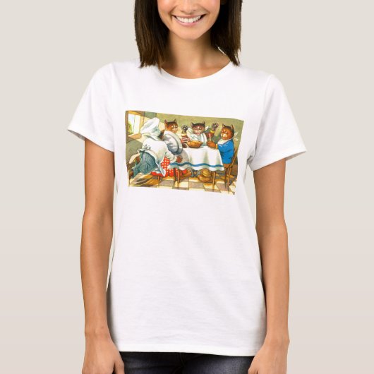 Katzen zum Abendessen T-Shirt (Vorderseite)