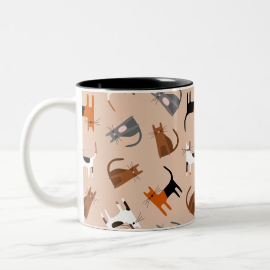 Katzen Zweifarbige Tasse (Links)
