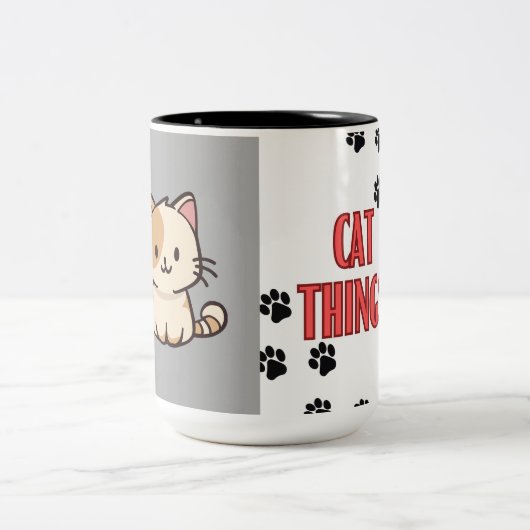 Katzen Zweifarbige Tasse (Mittel)