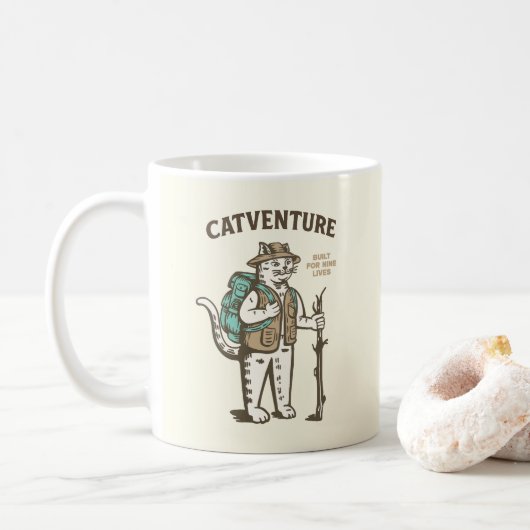 Katzenabenteuer Kaffeetasse (Mit Donut)