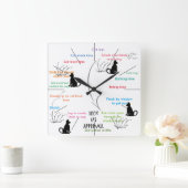 Katzenaktivität Funny Cats CricketDiane Quadratische Wanduhr (Zuhause)