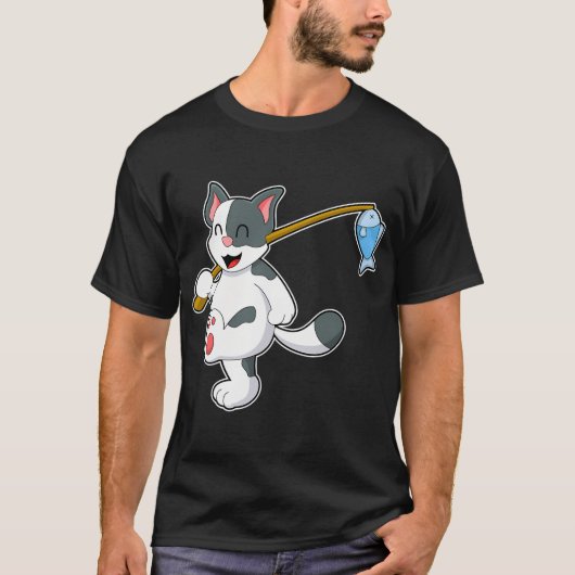 Katzenangeln Hahahaha Scribble Pals T-Shirt (Vorderseite)
