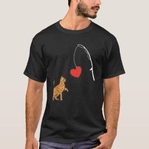 Katzenangeln Herz Valentinstag Kätzchen Kitty Lieb T-Shirt
