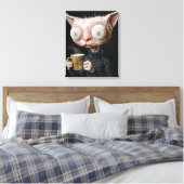 Katzenansicht mit Tasse Leinwanddruck (Insitu (Schlafzimmer))