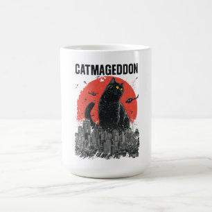 Katzenapokalypse Riesige Katzenmonster Stadt Kaiju Kaffeetasse
