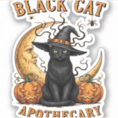 Katzenapothecary - Halloween Witchy Moon & Pum Aufkleber (Vorderseite)