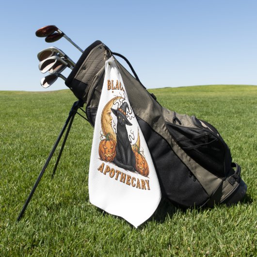 Katzenapothecary - Halloween Witchy Moon & Pum Golfhandtuch (Gras)