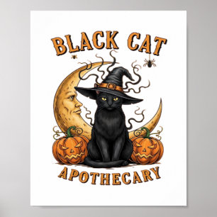 Katzenapothecary - Halloween Witchy Moon & Pum Poster