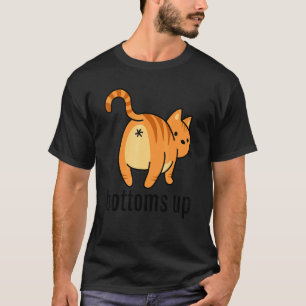 Katzenarsch von unten Pun Ginger gestreifte Katze T-Shirt