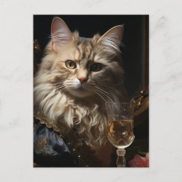 Katzenart mit Champagner Postkarte