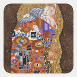 Katzenartige Erfüllung 2011 Quadratischer Aufkleber