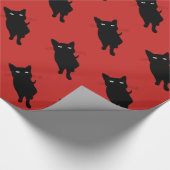 Katzenartige gotische Miezekatze der schwarzen Geschenkpapier (Ecke)