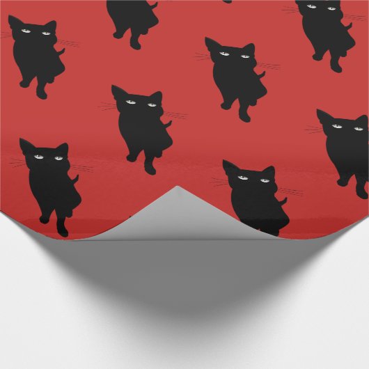 Katzenartige gotische Miezekatze der schwarzen Geschenkpapier (Ecke)